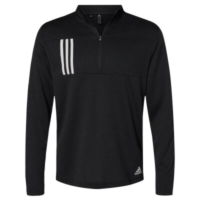 Men's 3-Stripes Double-Knit Quarter-Zip Pullover Thumbnail